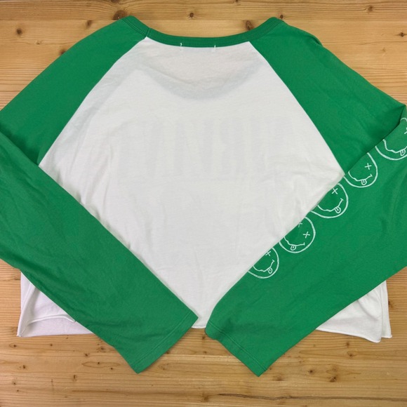 Daydreamer‎ Nirvana Nevermind Band Cropped Raglan Long Sleeve Shirt Womens XL - Picture 2 of 9